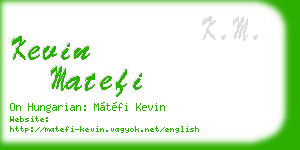 kevin matefi business card